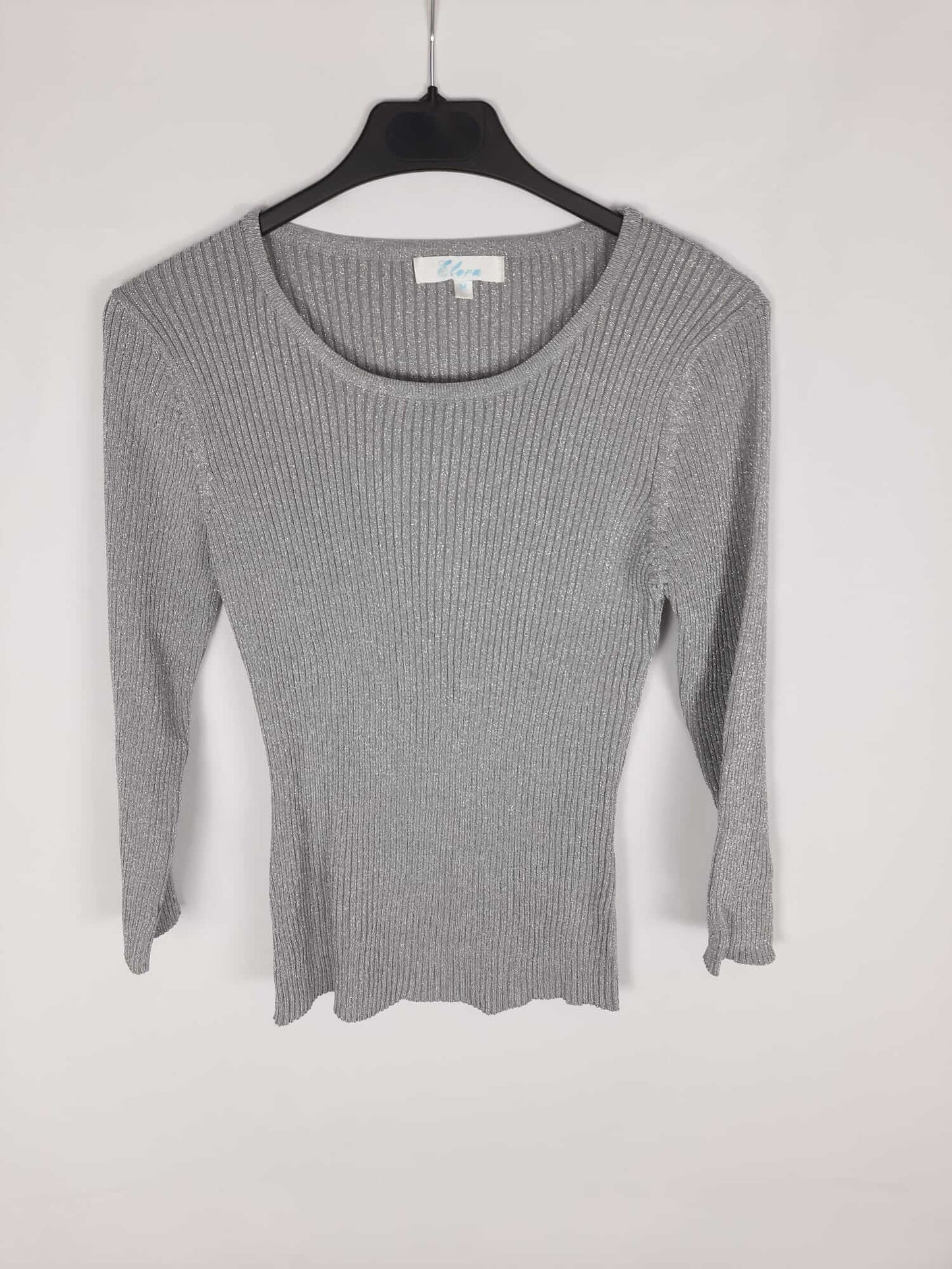 CALRA. Silver glitter channel top Tm