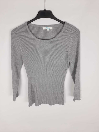 CALRA. Silver glitter channel top Tm