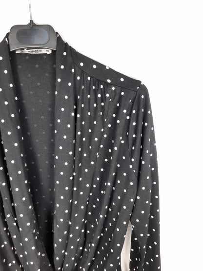 PULL&BEAR. body negro lunares blancos T.m