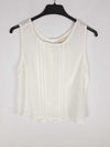 RENATTA&GO. blusa blanca sin mangas pliegues T.u (S)