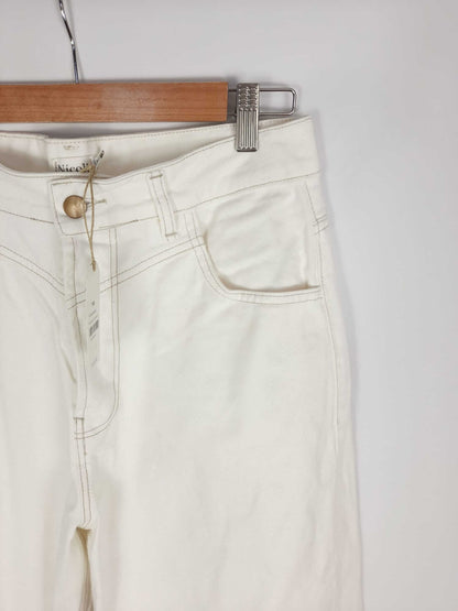 NICOLI. pantalon blanco tipo slouchy T.40