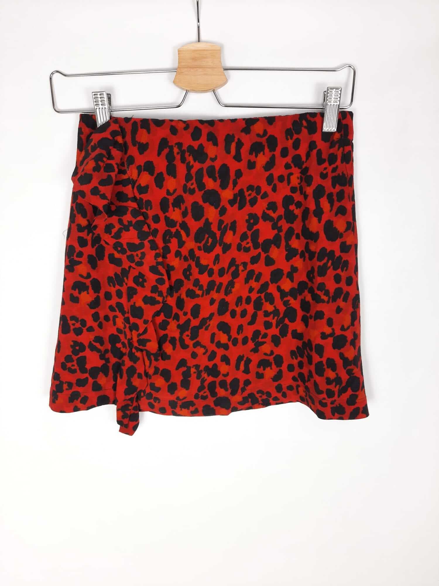 Red animal print skirt