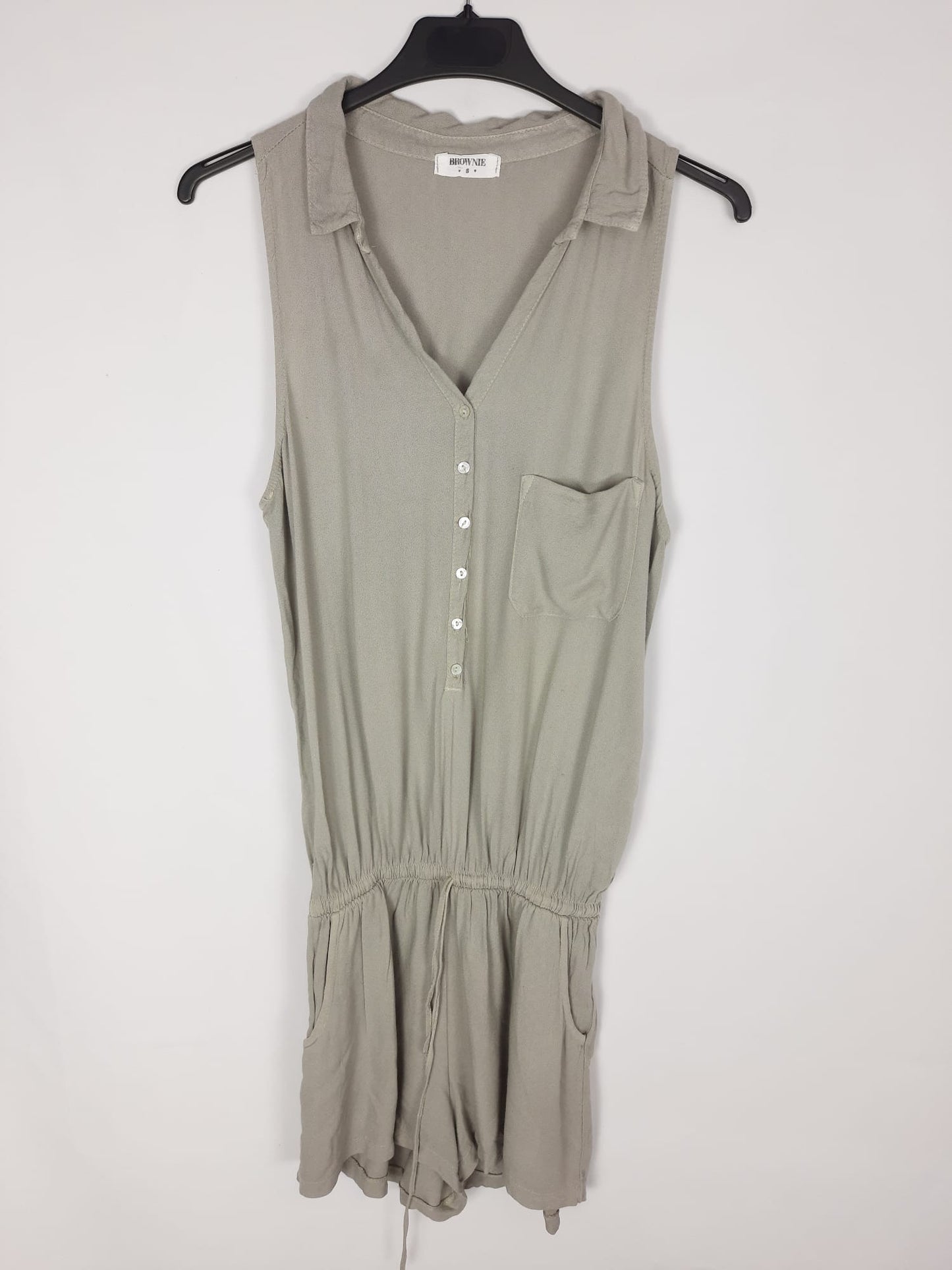 BROWNIE. Khaki Ts short jumpsuit
