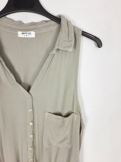 BROWNIE. Khaki Ts short jumpsuit