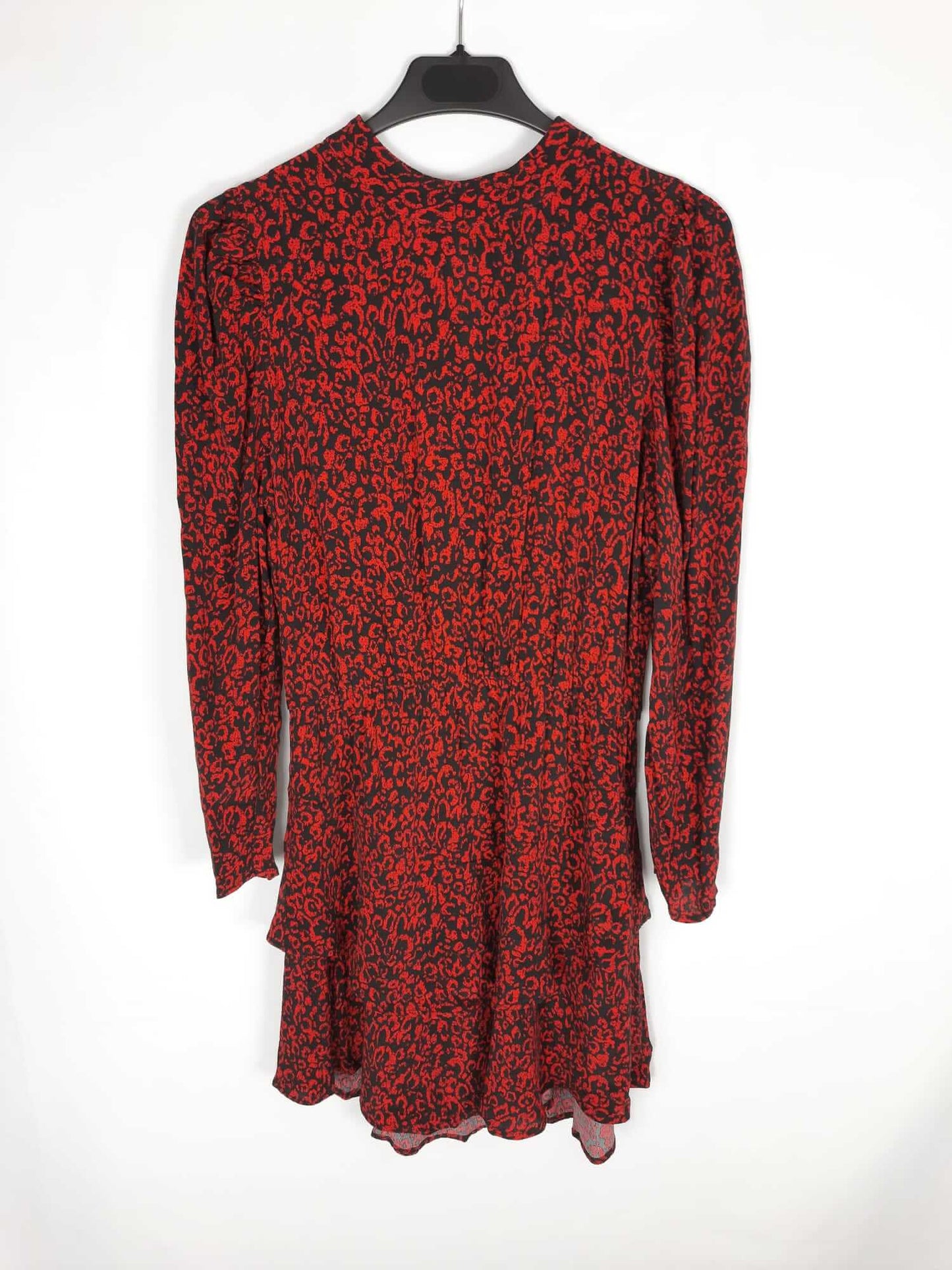 ZARA. Short red animal print dress Ts