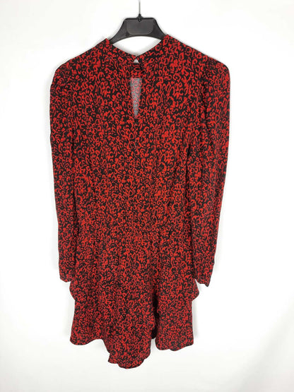 ZARA. Short red animal print dress Ts