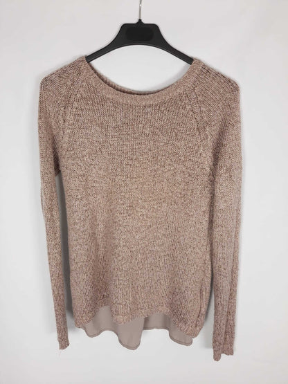 PURE OXYGEN. Gold thread jersey blouse Ts