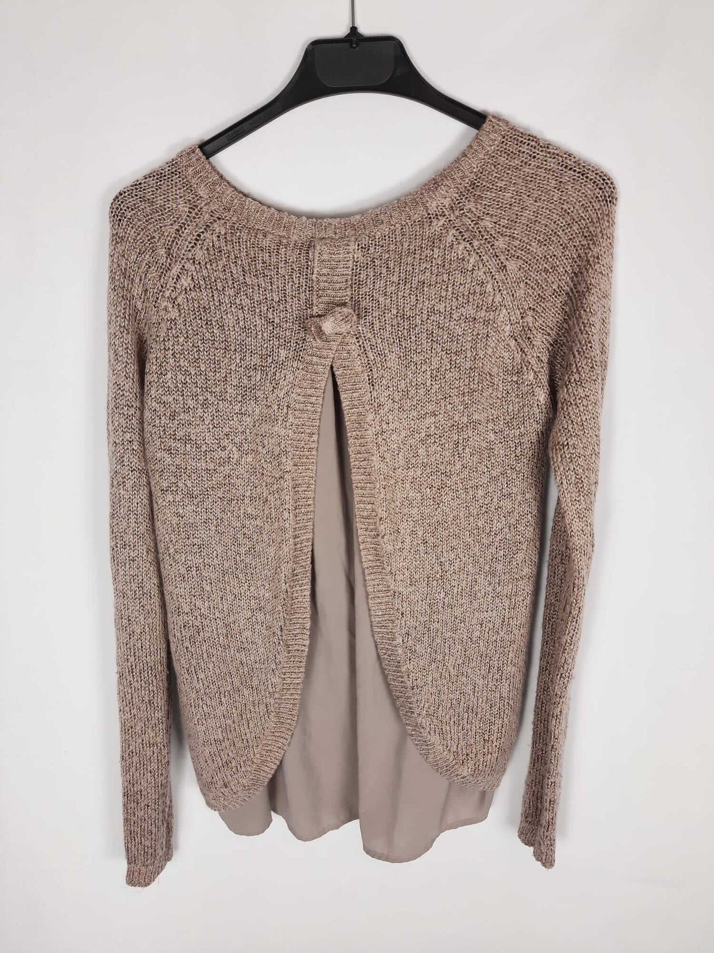 PURE OXYGEN. Gold thread jersey blouse Ts