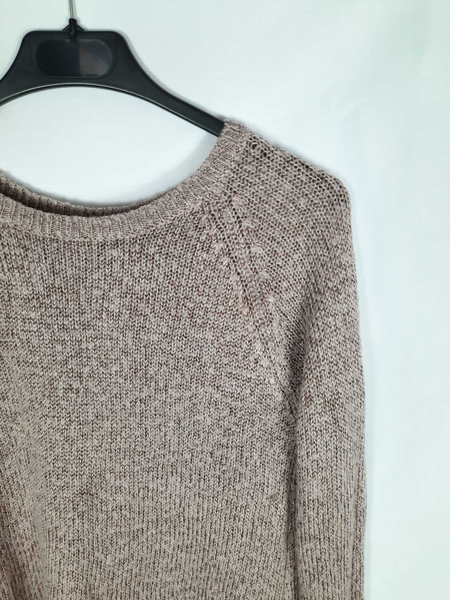 PURE OXYGEN. Gold thread jersey blouse Ts