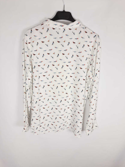 MULAYA.Camisa blanca pájaros T.m
