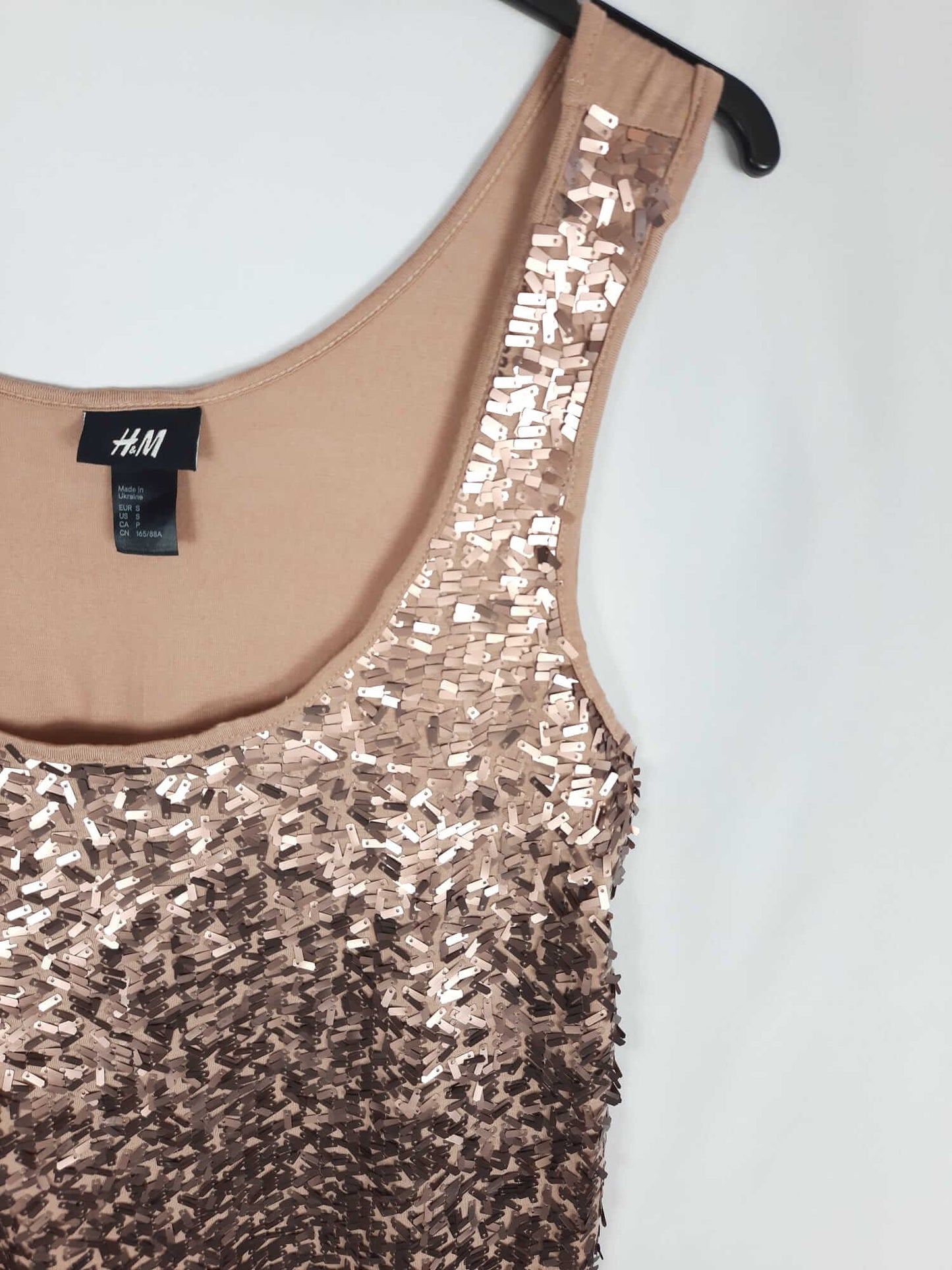 H&M.Top lentejuelas bronce T.s