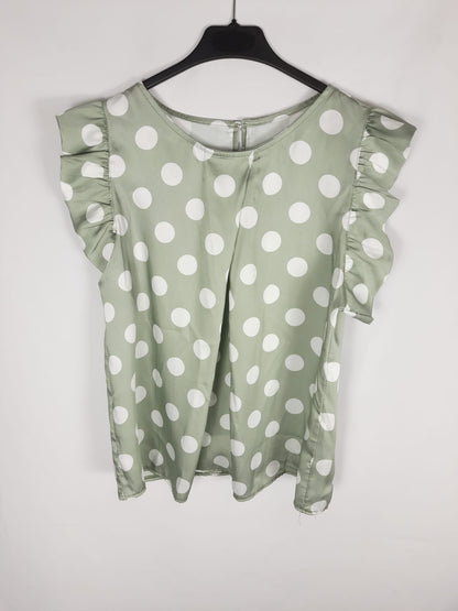 OTRAS.Blusa verde lunares T.s/m