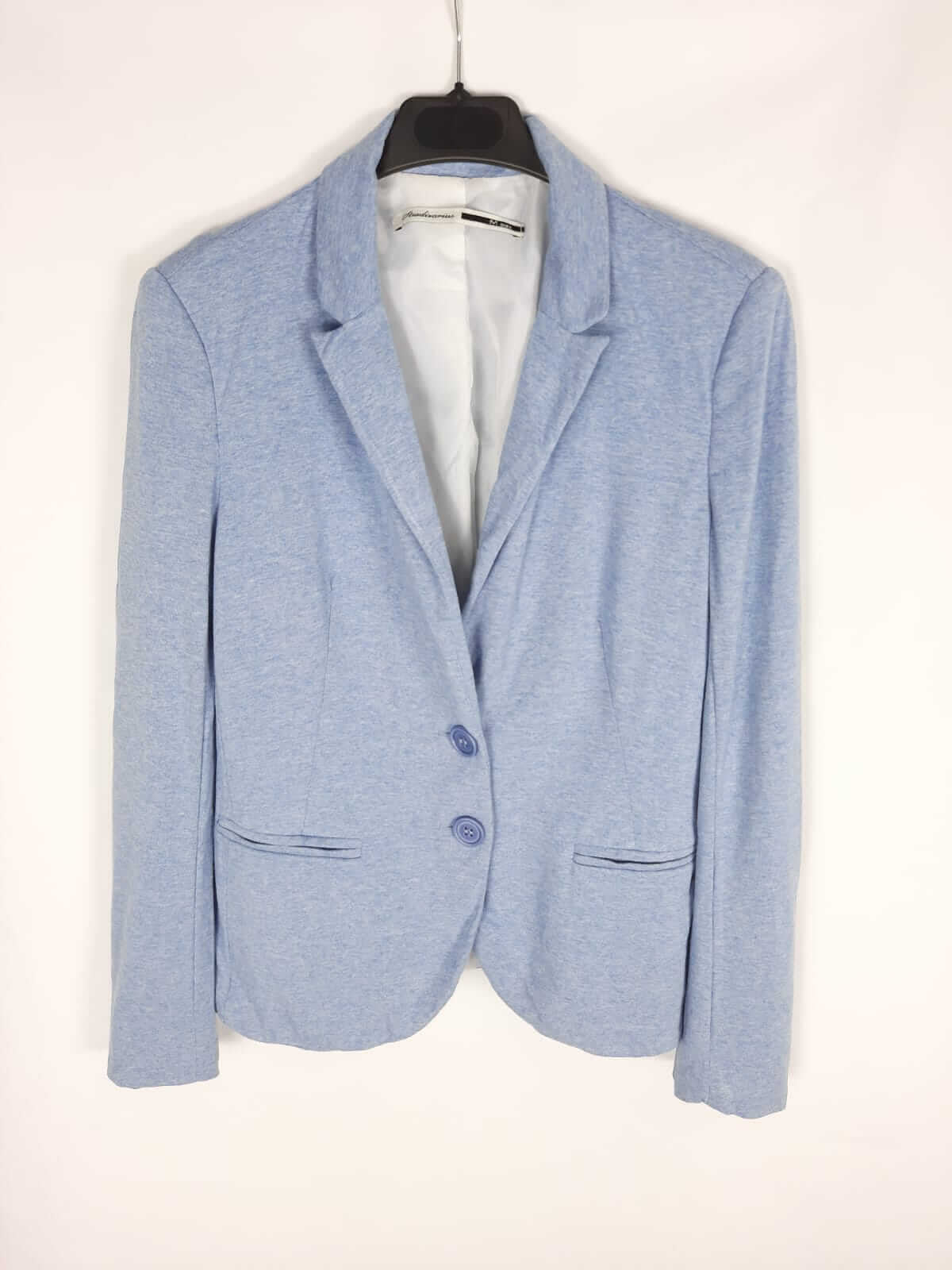 STRADIVARIUS. Blazer azul clarito jaspeado T.m