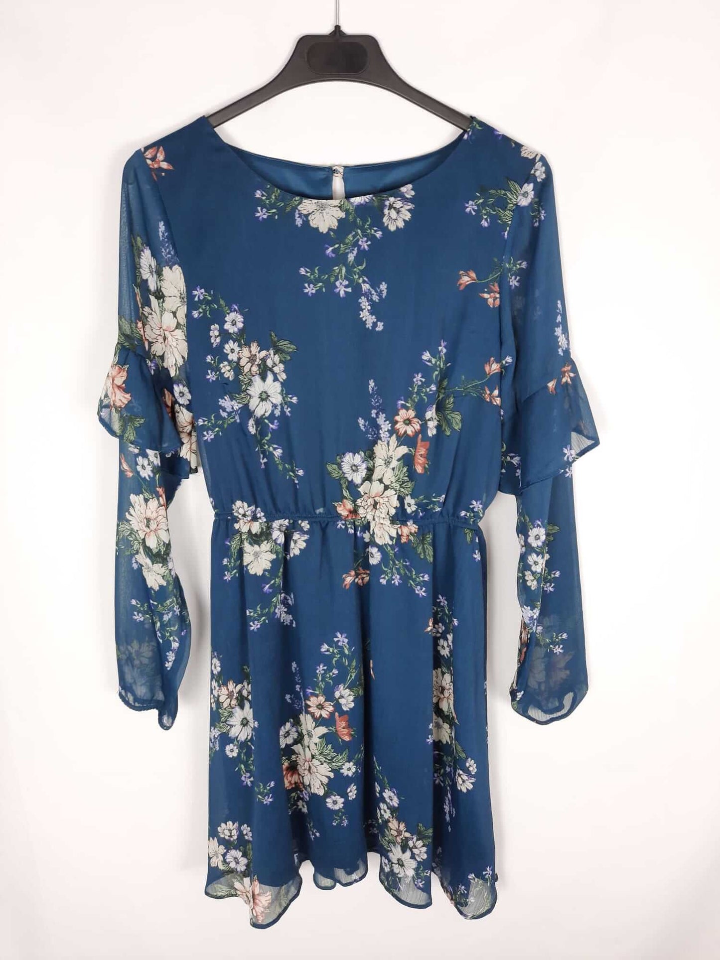 PRIMARK. Blue floral print short dress, size 38