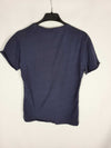 ADOLFO DOMINGUEZ. Camiseta azul marino basica estampado frontal T. s