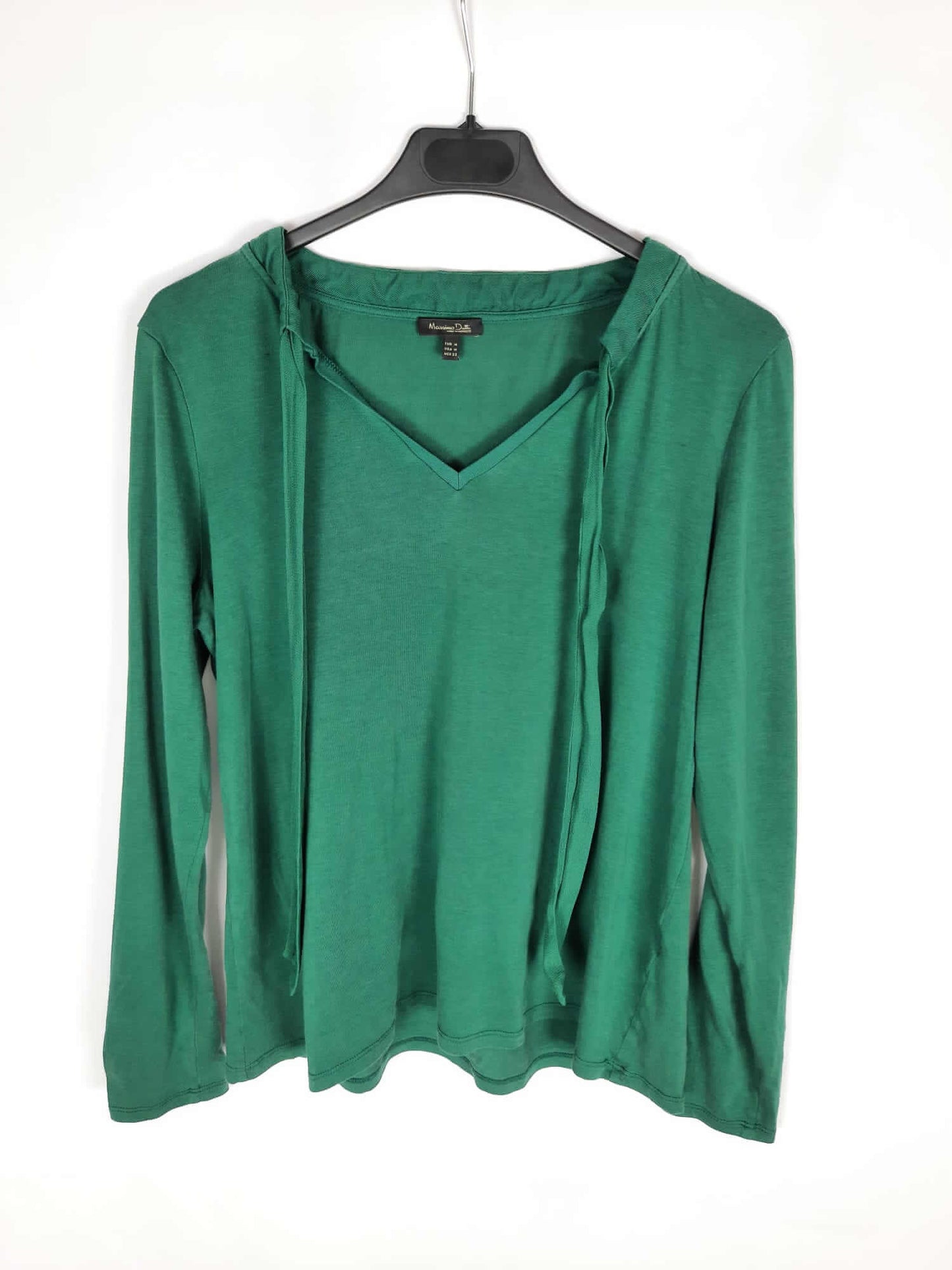 MASSIMO DUTTI. Basic green long sleeve t-shirt T m