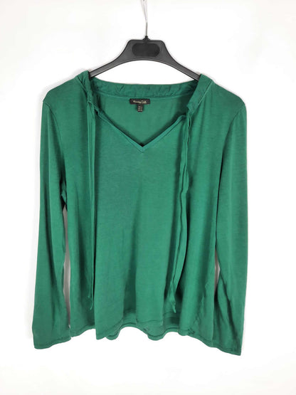 MASSIMO DUTTI. Basic green long sleeve t-shirt T m