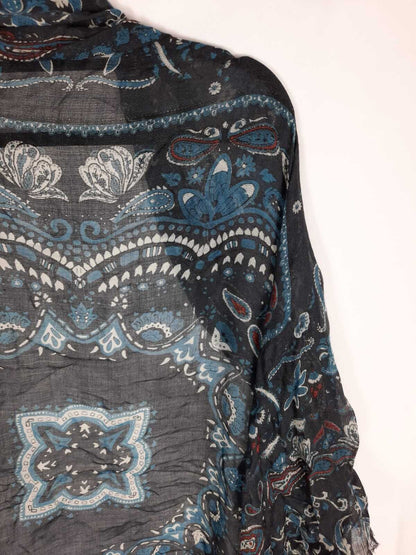 MASSIMO DUTTI. Fular azul marino estampado