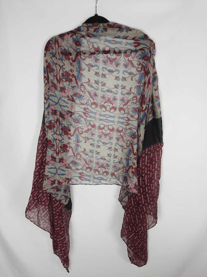 OTRAS. Fular burdeos granate estampado