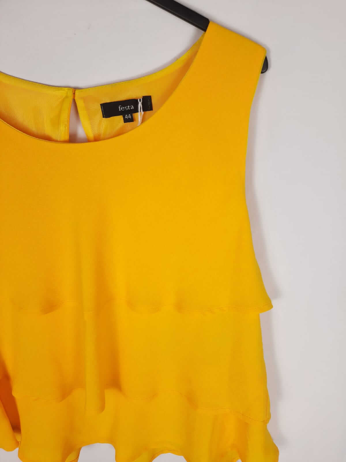 FESTA. Yellow ruffled top, size 44