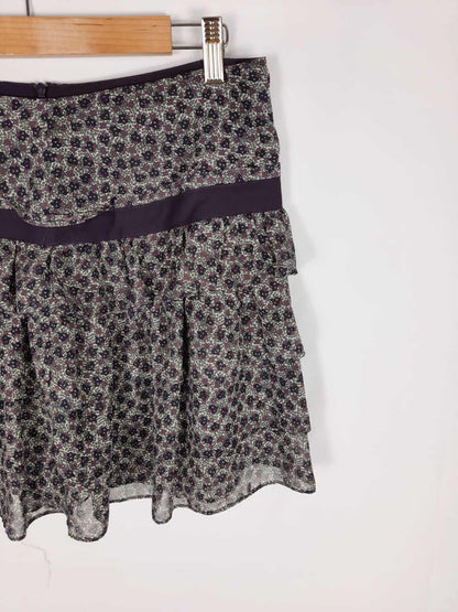 MANGO. Purple floral skirt size 38