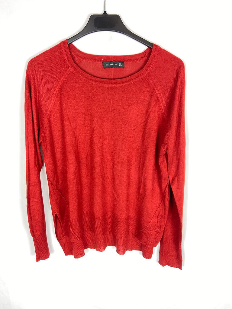 ZARA. Thin brick-colored sweater Tm