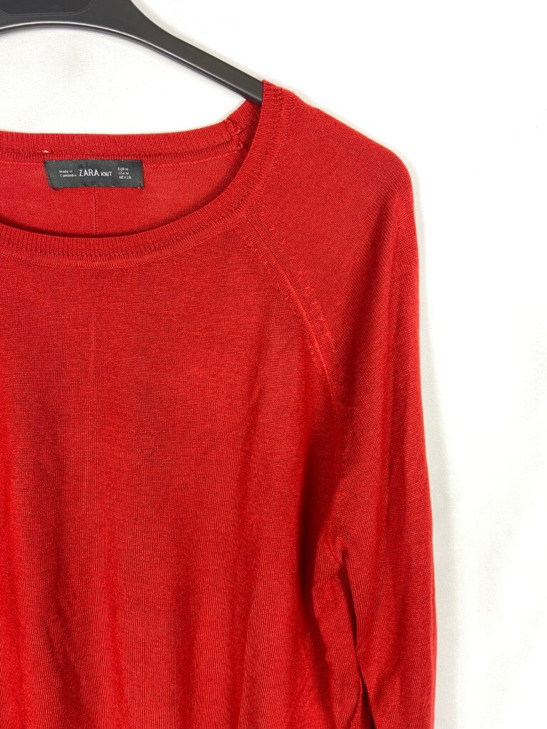 ZARA. Thin brick-colored sweater Tm