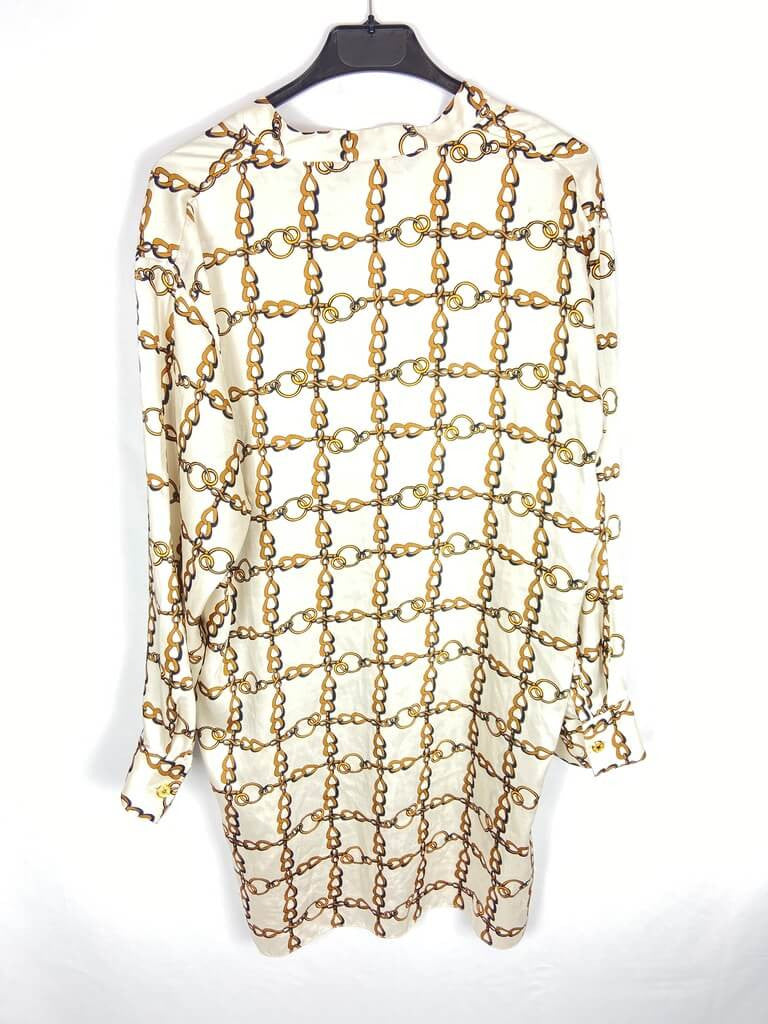 ZARA. Camisa estampado cadenas T.m