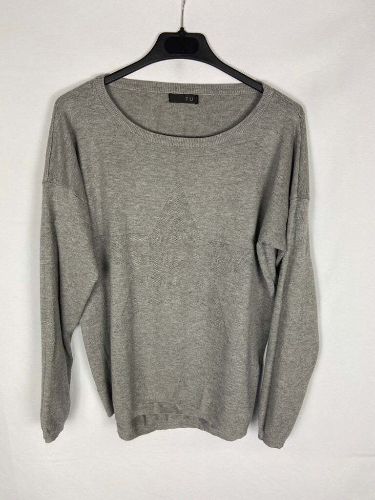 YOU. Grey star sweater T. s