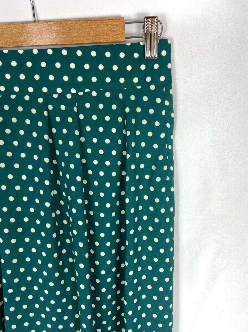 MORDISCO DE MUJER. Total look americana y pantalones fluidos verdes lunares T.38