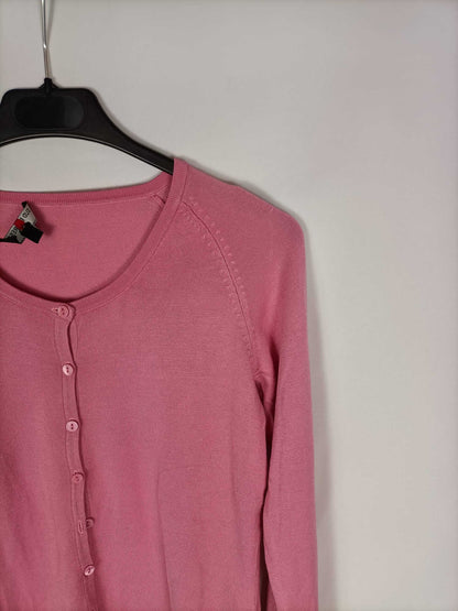 SUD EXPRESS. Pink button-down cardigan Tm