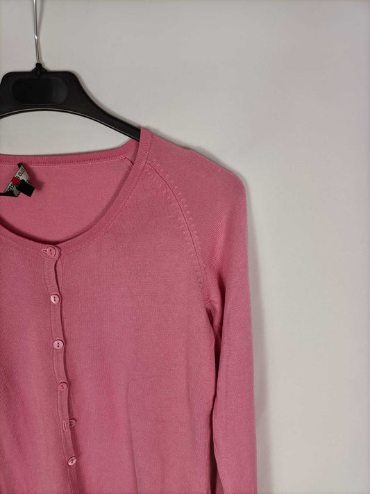 SUD EXPRESS. Pink button-down cardigan Tm