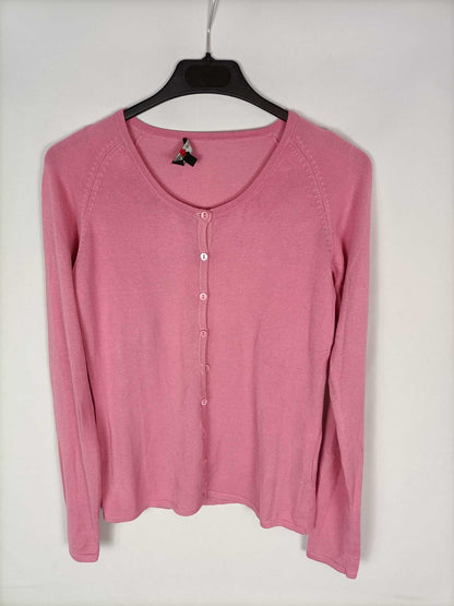 SUD EXPRESS. Pink button-down cardigan Tm
