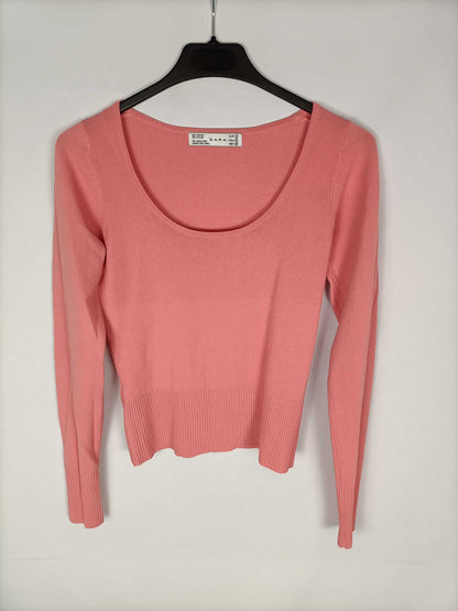 ZARA. Fine salmon Ts sweater
