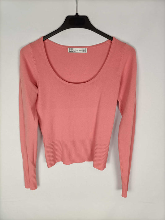 ZARA. Fine salmon Ts sweater