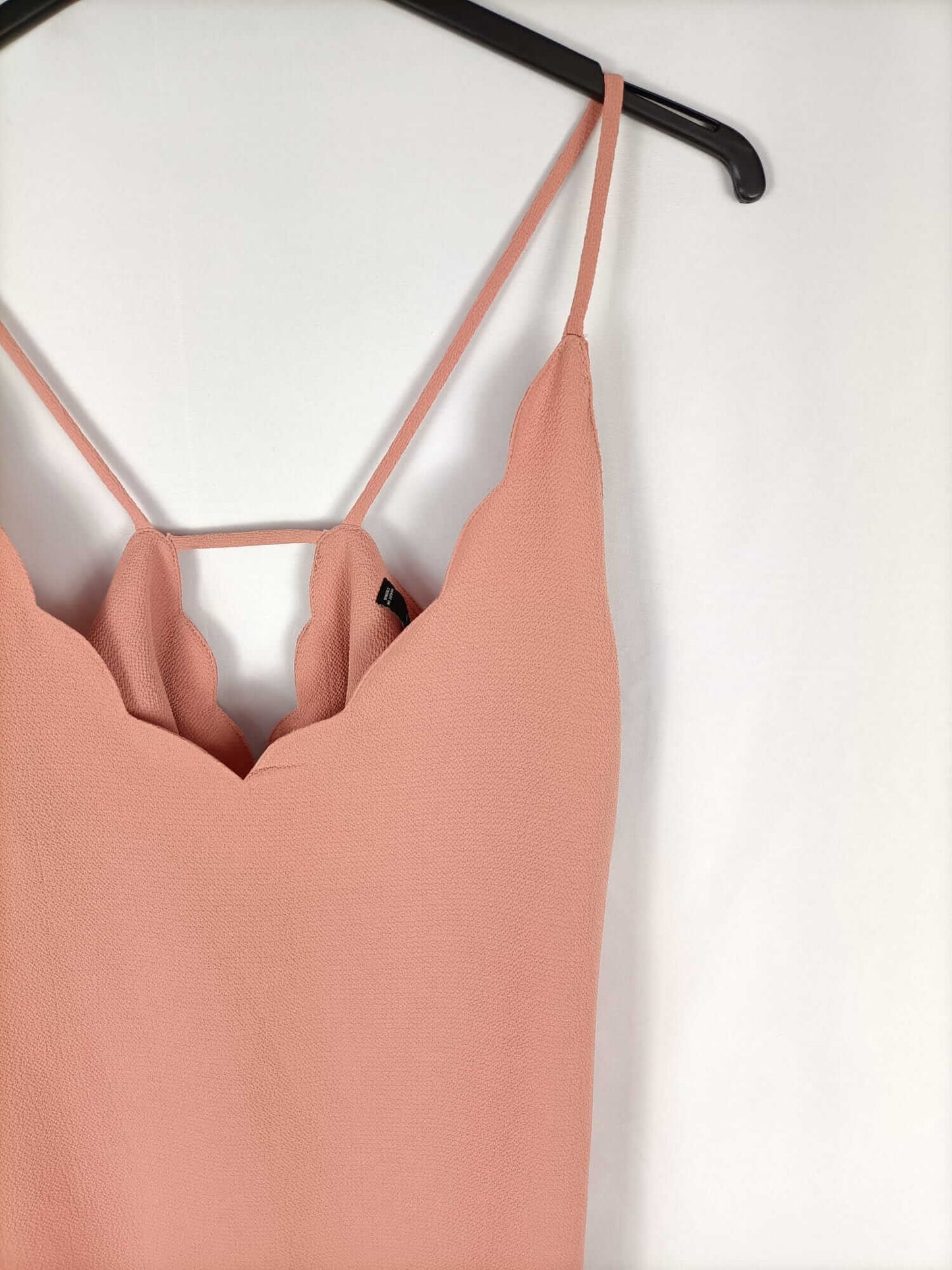 MANGO. Vestido rosa nude corto tirantes T.s