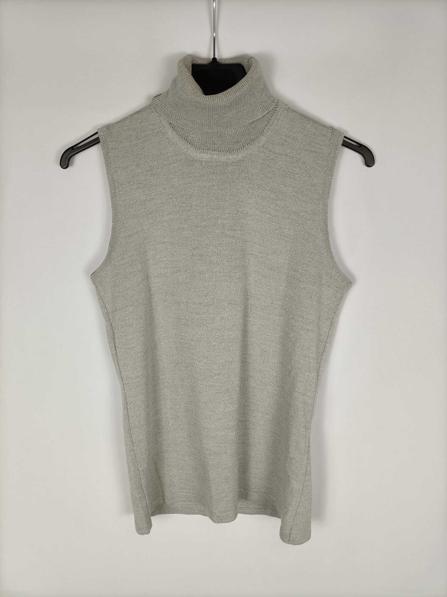 DENLLO. Grey vest with glitter accents T. m