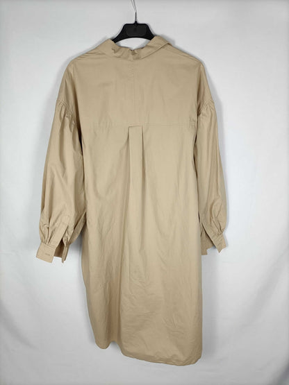 H&M. Vestido camisero beige T.s