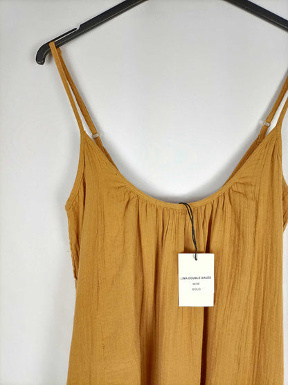 HOD. Vestido largo mostaza tirantes T.38