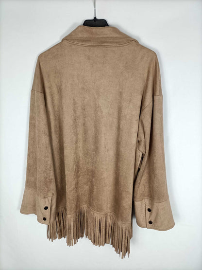 OTHERS. Brown fringed suede jacket M/L
