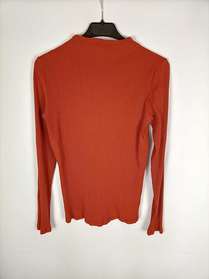 MANGO. Jersey cuello alto teja T. l