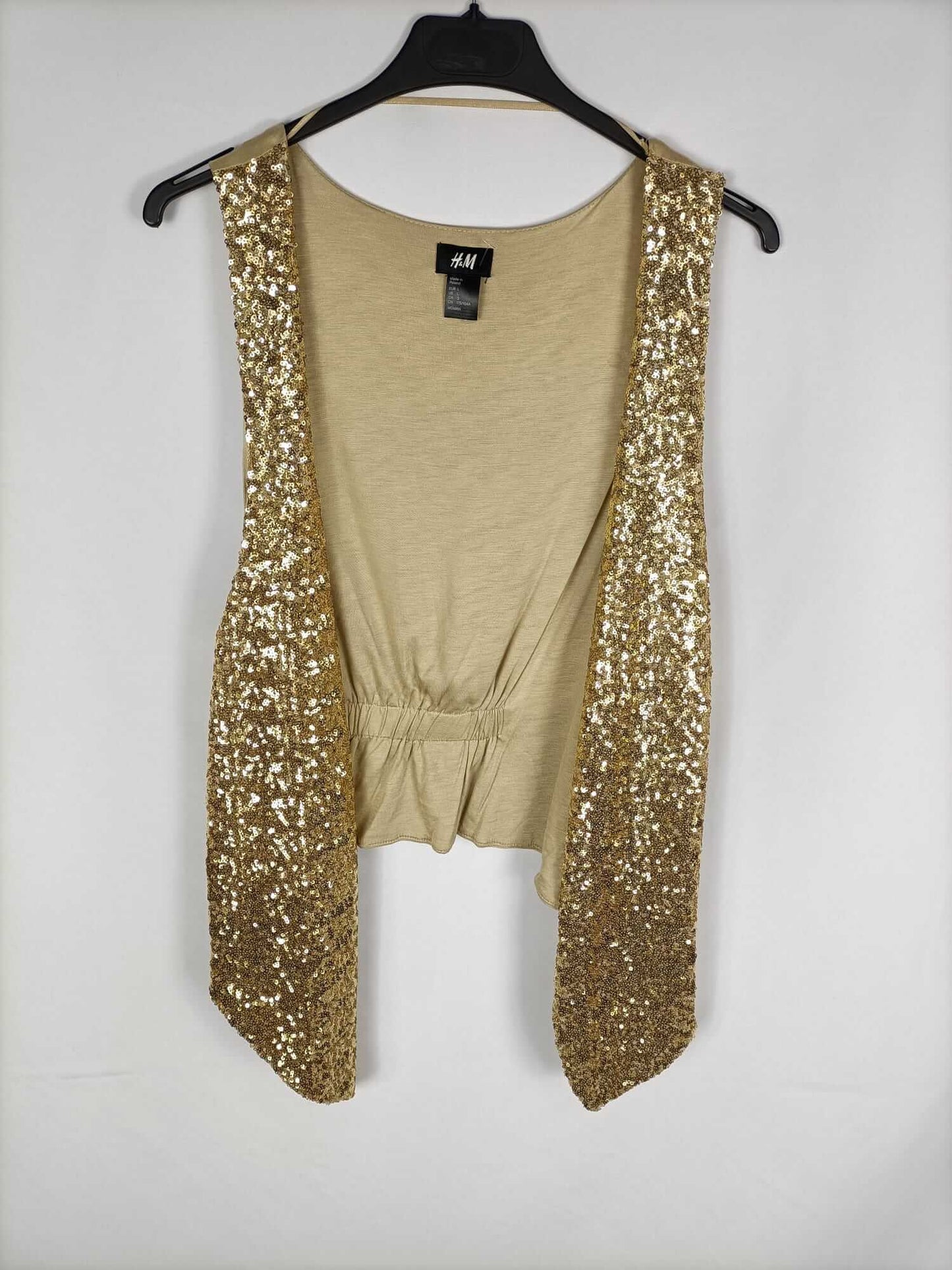H&amp;M. Gold Sequin Vest Tl