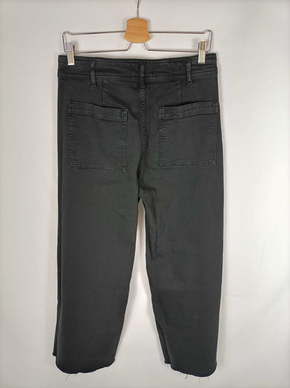 ZARA. Black denim culotte pants T. 42