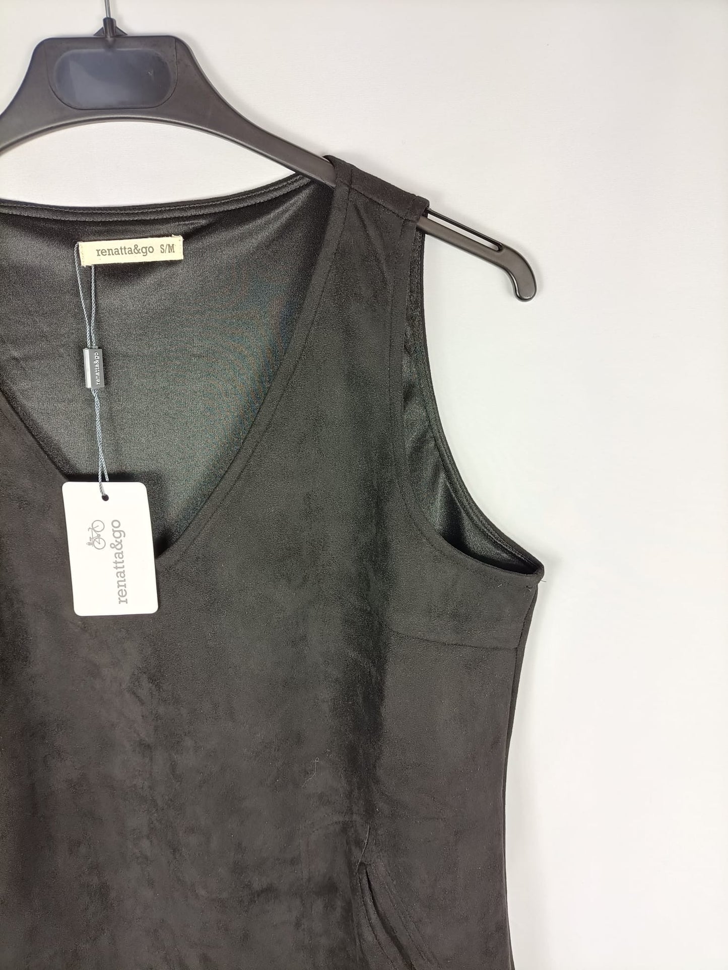 RENATTA&GO.Vestido negro antelina T.s/m