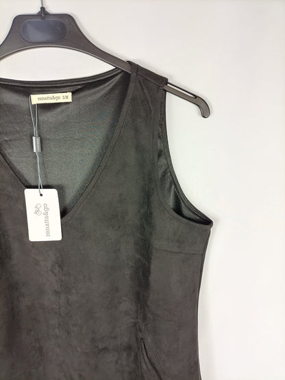 RENATTA&GO.Vestido negro antelina T.s/m