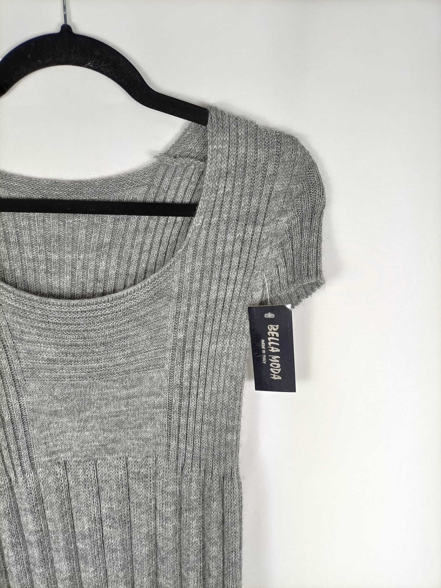 BELLAMODA.Vestido gris lana T.s/m
