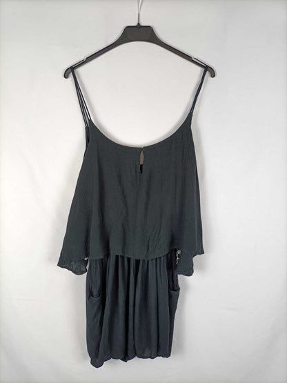 C.mono negro bordado abalorios T.s