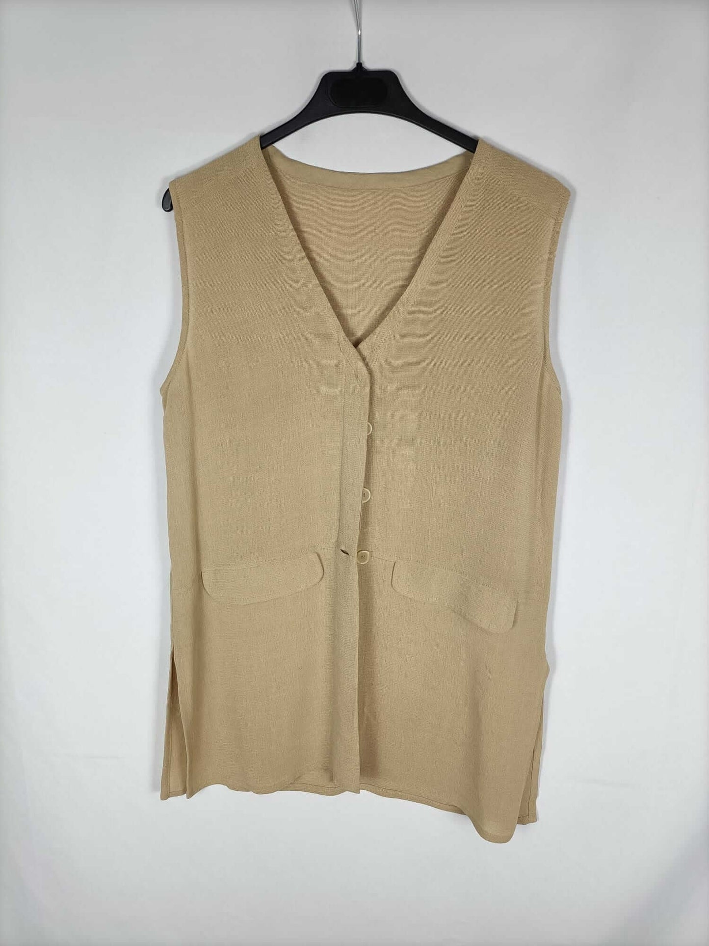 OTRAS. Chaleco camel fluido T.m/l