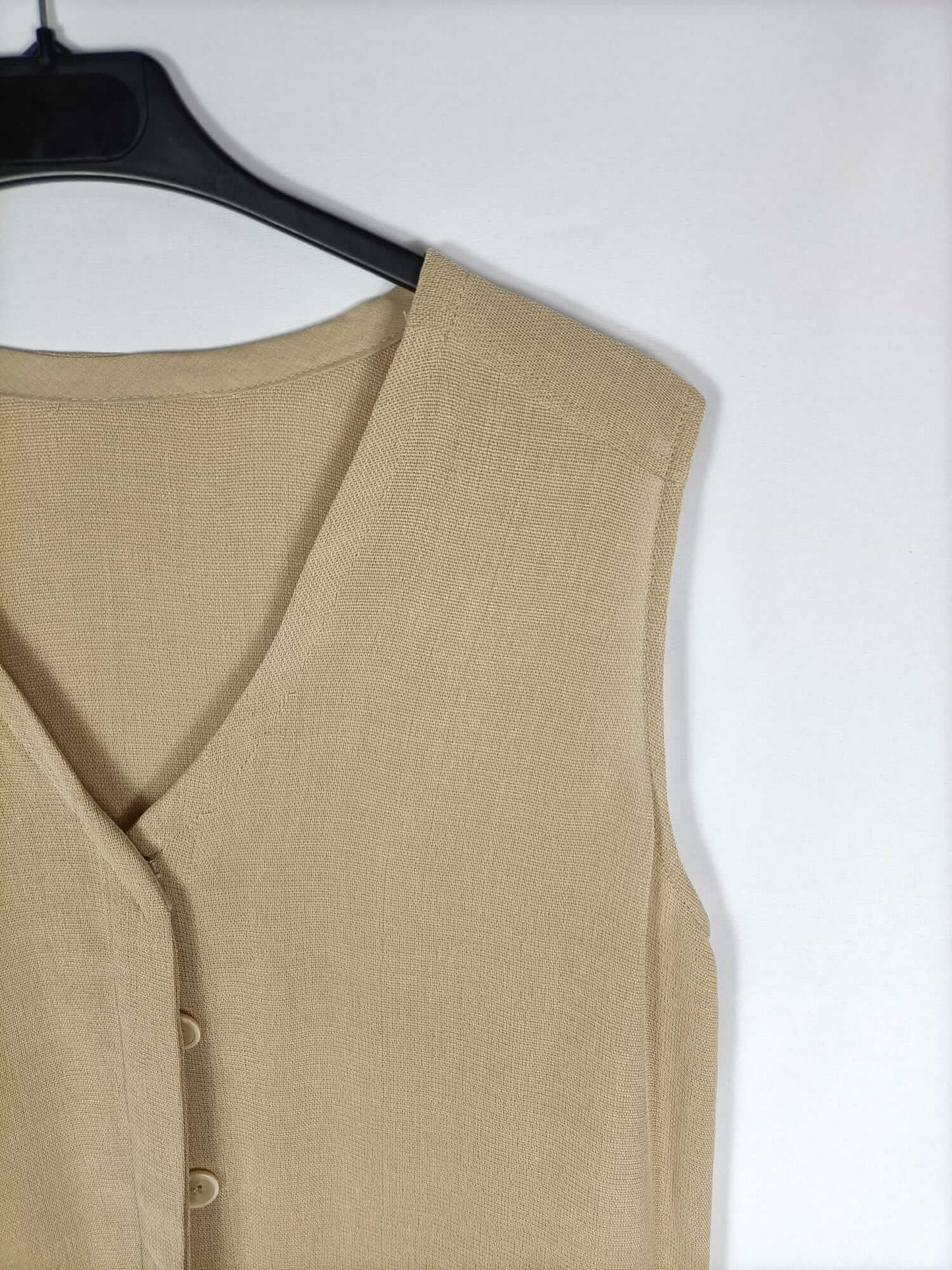 OTRAS. Chaleco camel fluido T.m/l