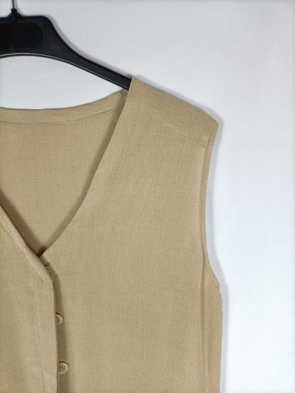 OTRAS. Chaleco camel fluido T.m/l